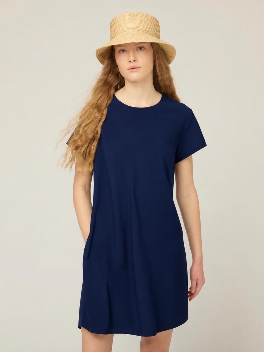 Tilley Tech SLK Tee Dress Sz S Navy UPF 50 Lightweight Travel Dress Outdoor Chic